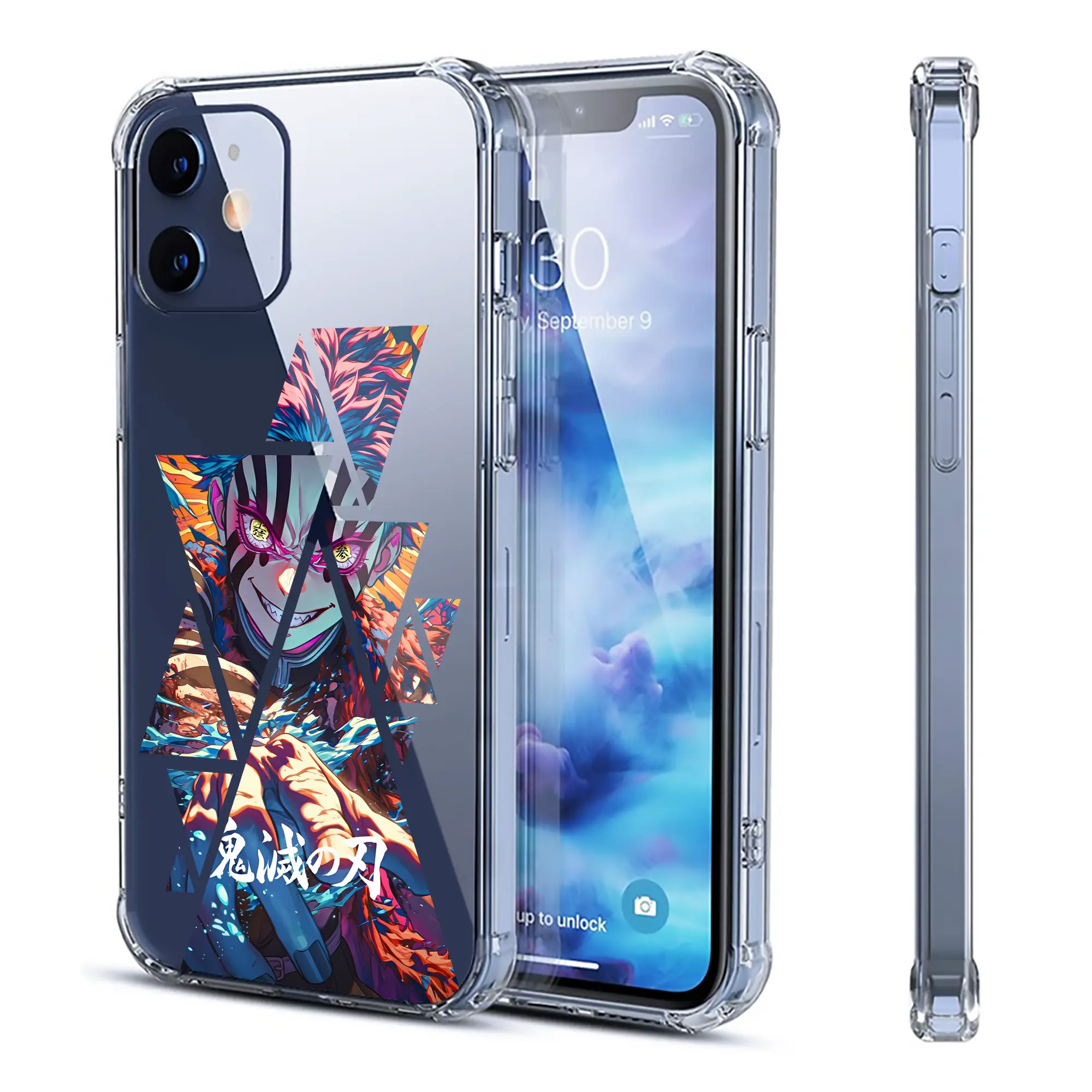 鬼滅の刃 グッズ,猗窩座 - IPhone 12シリーズ対応 ・ 透明スマホケース ・ クリアソフトケース ・ TPU素材 ・ 耐衝撃 ・ 高密着 ・ 防汚 防指紋 ・ 簡単着脱